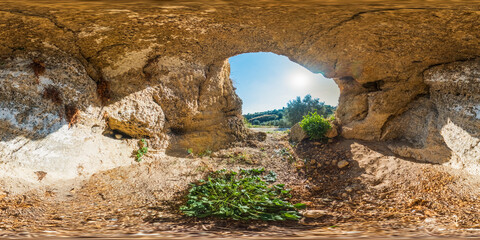 Natural Window Carved In The Rocky Cavern