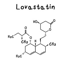 chemical structure of Lovastatin illustration