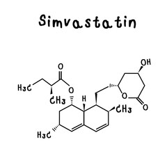 chemical structure of Simvastatin illustration