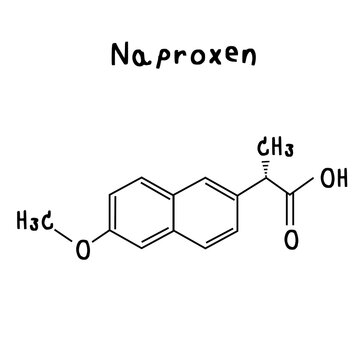 chemical structure of Naproxen illustration