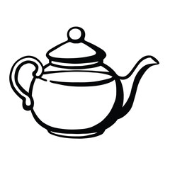 Teapot glass teapot hand drawn vector illustration