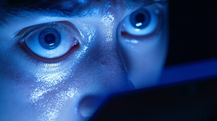 Shocked Person Receiving Fraud Alert on Phone - Intense Close-Up with Cinematic Lighting