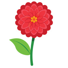 Zinnia Flower Vector Line Art & Silhouette  Design.