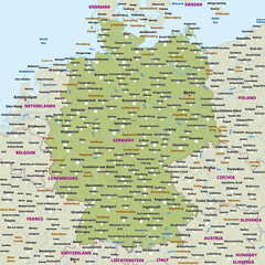Fototapeta premium Simple political map of Germany