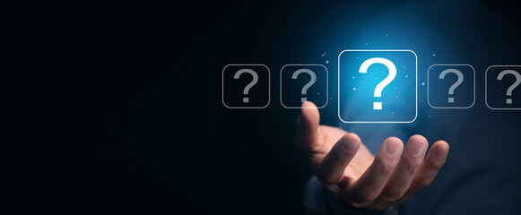 Fototapeta premium question tech Brainstorming and problem