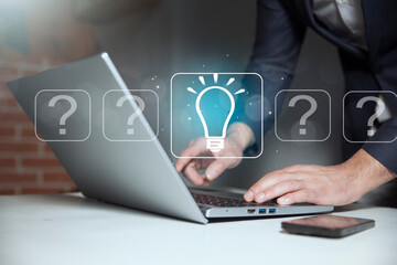 Idea creative solving question icons