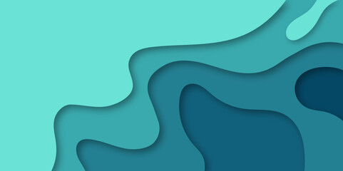 3D abstract wave background with paper cut shapes. Vector design layout for business presentations, flyers, banner posters