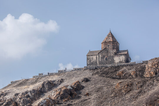 Morning on Lake Sevan in Armenia and Monastery