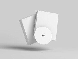 Floating two software box and cd mockup