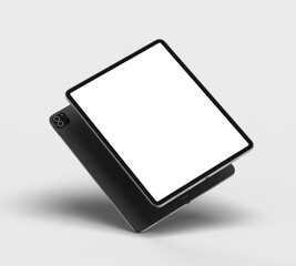 Front view floating two tablets mockup