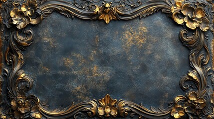 baroque victorian frame border with intricate arabesque patterns the opulent design is rich in detail and lends a touch of elegance to any visual presentation