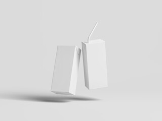 Front view floating two carton juice box mockup