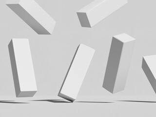 Front view floating six boxes mockup