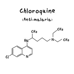 drug chemical structure of Chloroquine illustration