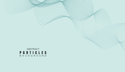 Abstract Dot Flowing Line Waves Smooth Curves Background. Particle Geometric Technology Line Wave Halftone Dotted Background. Concept For Science, Music Cover, Website, Header, Presentation, Banner