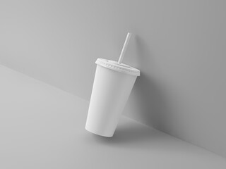 Perspective view soda cup mockup