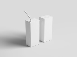 Perspective view two carton juice box mockup