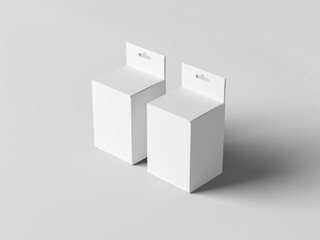 Obraz premium Perspective view two hanging box mockup