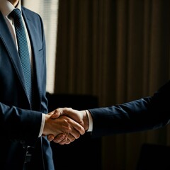 business people shaking hands in office