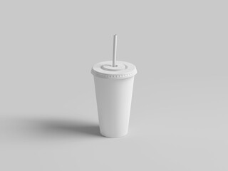 Soda cup mockup on grey background
