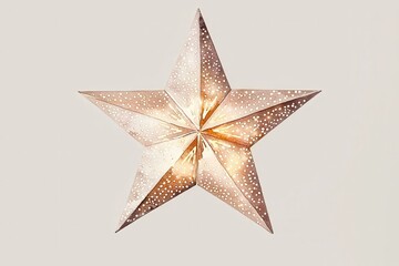 Obraz premium Stylish star decoration with intricate details, white isolate background.