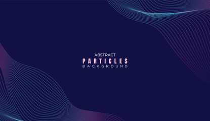 Abstract Dot Flowing Line Waves Smooth Curves Background. Particle Geometric Technology Line Wave Halftone Dotted Background. Concept For Science, Music Cover, Website, Header, Presentation, Banner