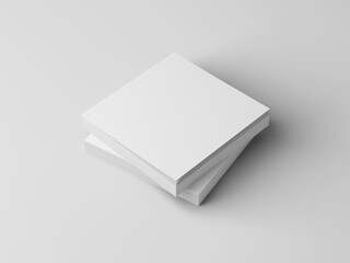 Two square softcover book mockup