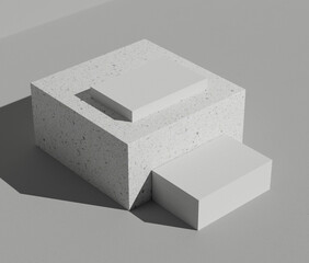 Two stacked business card mockup with concrete block