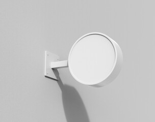 Wall mount rounded sign mockup
