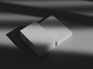 Two stacked business card mockup with shadow overlay