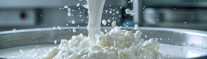 Realistic view of milk being tested for contaminants in a laboratory high-definition clarity