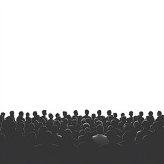 Obraz premium Seated Audience Silhouette, Illustration Isolated On White Background