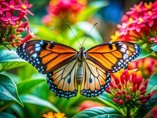 Captivating Portrait of a Colouring Butterfly in Vibrant Nature Setting