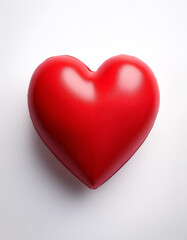 red heart shape isolated white background