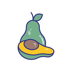 Avocado vector icon stock illustration
