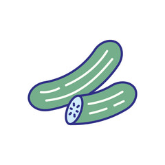 Cucumber vector icon stock illustration