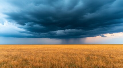 Dramatic Skies Over Golden Fields