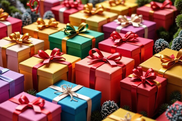 Obraz premium colorful christmas gift boxes