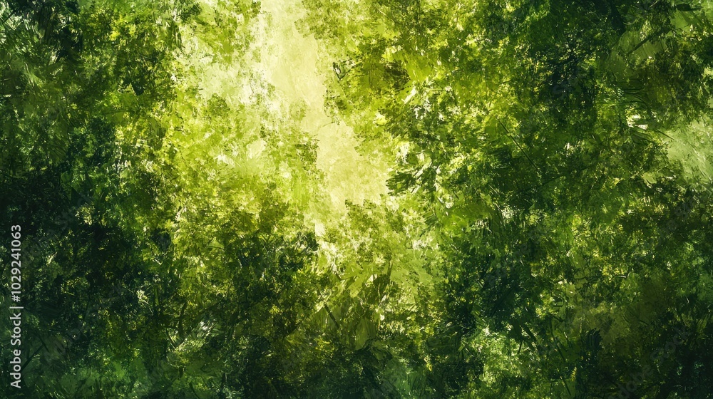 Aufkleber sunlight filtering through the leaves of a lush forest canopy, creating a dappled, dreamy effect.