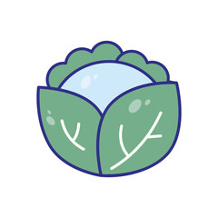 Fototapeta premium Lettuce vector icon stock illustration