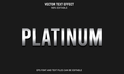 Platinum 3d style chrome color editable text effect