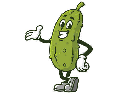 recommend clip art: Smiling Pickle Cartoon Mascot Illustration Character Vector Clip-art Hand-drawn Logo Design