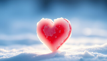 Obraz premium frozen heart-shaped lock as a love symbol isolated with white highlights, png