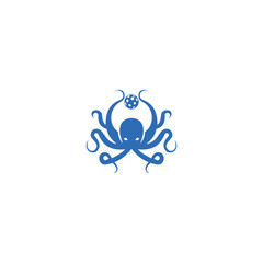 octopus logo holding a ball