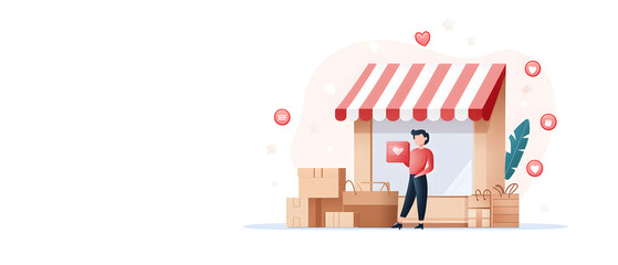 Ecommerce shopfront with mass production and distribution focus