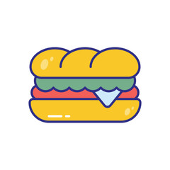 Sandwich vector icon stock illustration