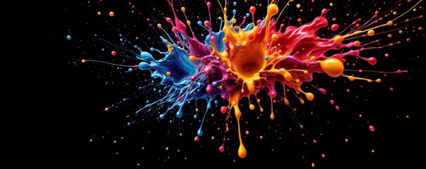  colors liquid splash in the night