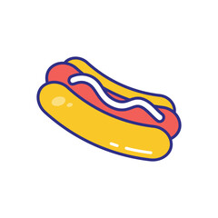 Hot Dog vector icon stock illustration