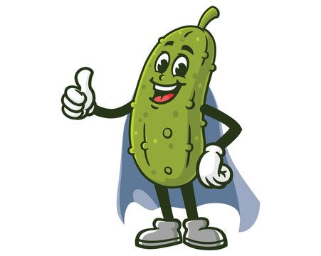 recommend clip art: Pickle with caped superhero style, Cartoon Mascot Illustration Character Vector Clip-art Hand-drawn Logo Design