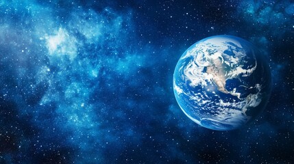 Obraz premium An earth using only blue tones on a dark background.
